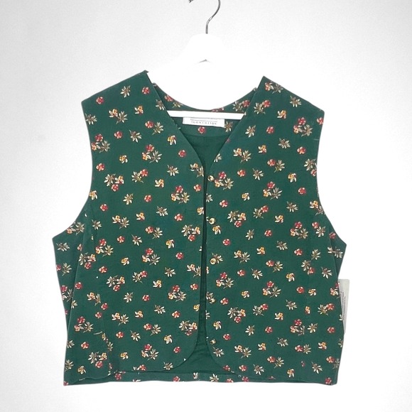 Vintage Jackets & Blazers - NWT Vintage KAREN SCOTT Green Corduroy Vest XL